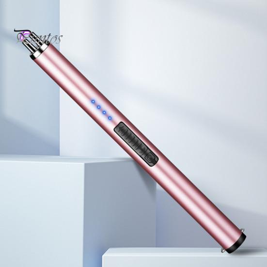 USB Rechargeable Electric Long Kitchen Ignition Stick Hanging Buckle Design Stove Windproof LED Flameless Pulse Igniter