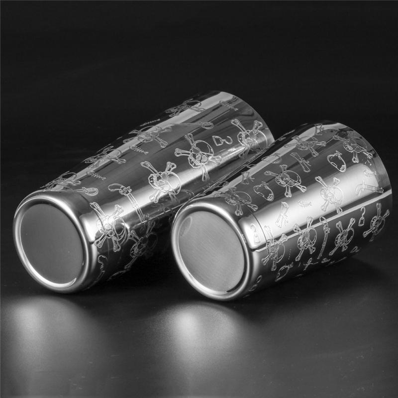 500ml/800ml Engraving Skull Stainless Steel Cocktail Boston Bar Shaker Bar Tools Barware