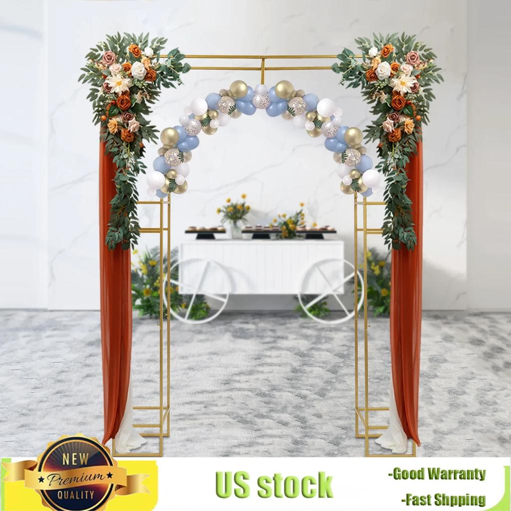 Metal Balloon Arch Bracket, 7.9ft Photography Background Prop, Double-frame Party DIY Decor Rack,Garden Plant Art Climbing Frame