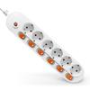 Power Strip Surge Protection EU Plug 3/5/6 Way Outlets Electrical Extension 16A Sockets Independent Control Switches 1.5/2m Cord