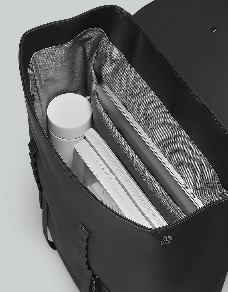 Gaston Luga Black Splash Black Backpack Rucksack 11 inches 13 inches Laptop Tablet Commuting to work or school Lightweight Waterproof Vegan Leather