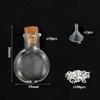 5-10pcs Small Mini Glass Bottles Jars with Cork Stoppers, 100pcs Eye Screws and 1pcs Small Funnels DIY Jewelry Making
