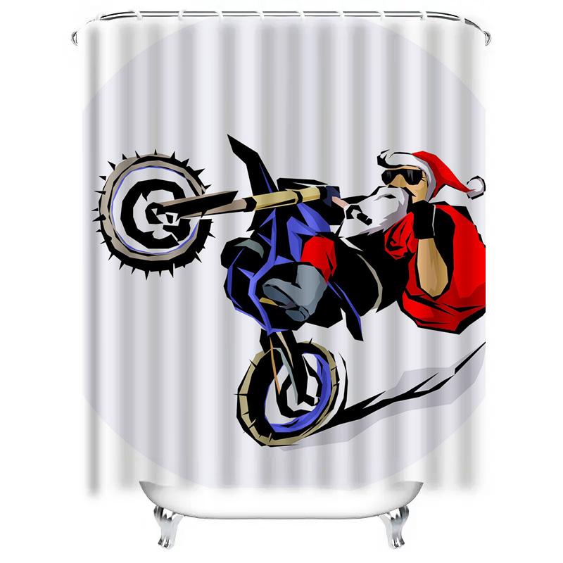 TU Мотоцикл Шторка для душа Гонки Декор мотоцикла Шторка для ванной Speed Bike Вкладыш для душа Современная художественная печать Водонепроницаемая