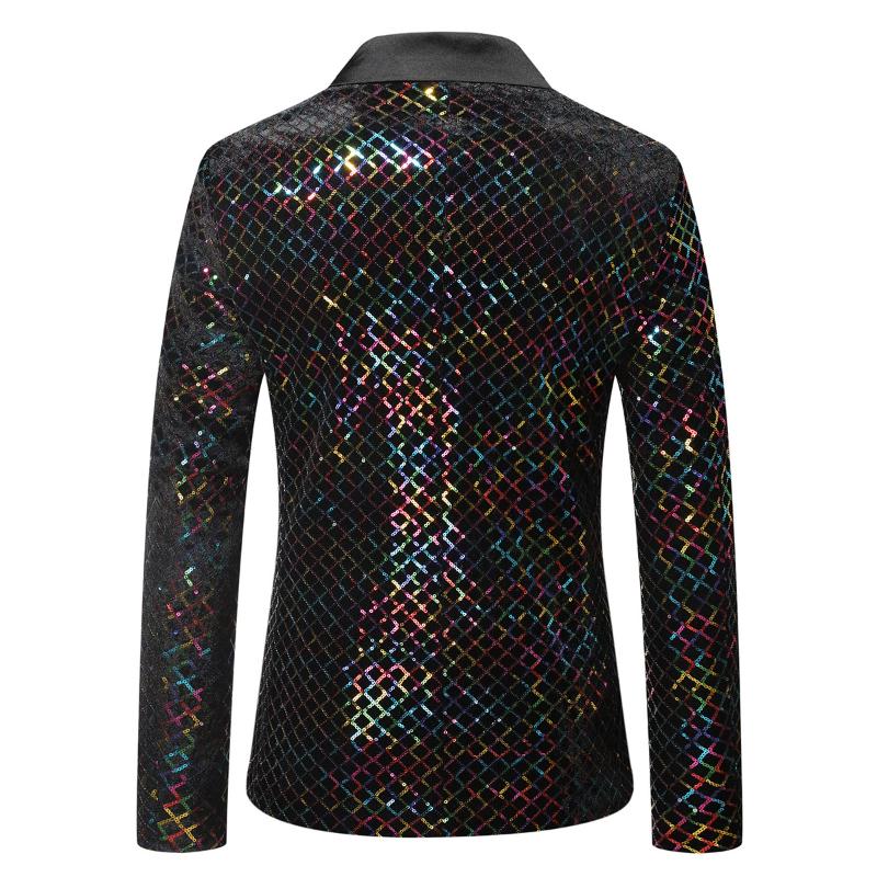 Мужской костюм-смокинг, костюм для вечеринки, пальто с блестками, джентльменский пиджак, куртка, костюм на одной пуговице