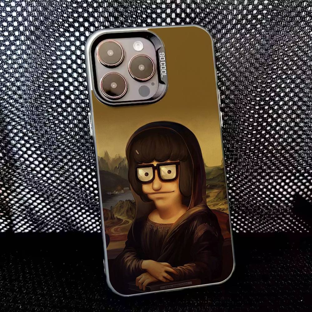 Мультяшный чехол для телефона B-Bobs Burgers для iPhone 16,15,14,13,12,11,8,7,Pro,Max,Plus,Mini,XS,SE, противоударный, черный, матовый, жесткий
