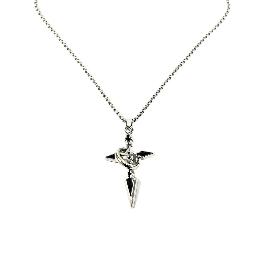 New Cross Pendant Necklace Trendy Versatile Chain Accessories Hoodie Pendant Titanium Steel Chain