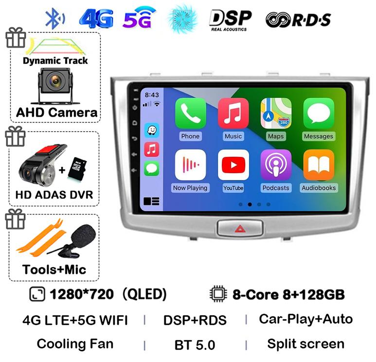 Android 14 Carplay Auto WIFI+4G Для GREAT WALL Hover Haval H6 2016 2017 2018 Автомагнитола Мультимедийный плеер Навигация Стерео GPS