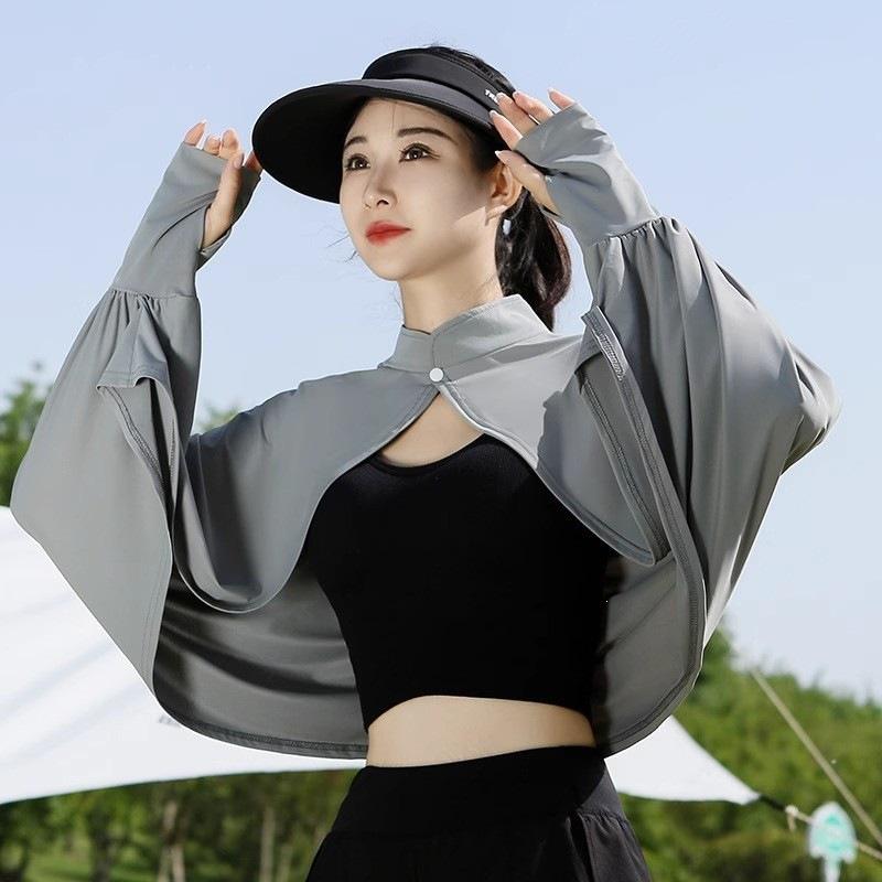 Summer Breathable Sun Protection Shawl: UV Shield for Outdoor Play