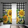 Винтажный комплект штор с принтом подсолнухов Элегантная оконная штора 2 кафе-панели - Полиэстер Жаккардовое переплетение Художественная Кухня в стиле фермерского дома