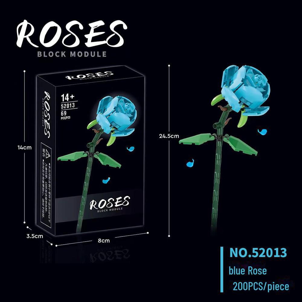 Трансграничные цветочные строительные блоки: Совместимый с Lego набор игрушек для сборки розы, подсолнуха и тюльпана