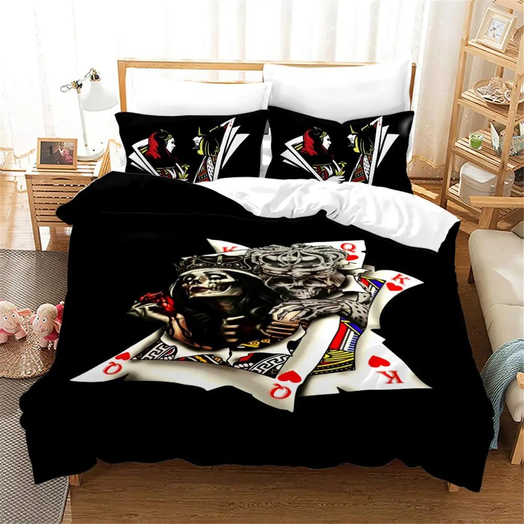 Black And White Duvet Set Romantic Valentine'S Day Bedding Set Gift Three-Piece Set