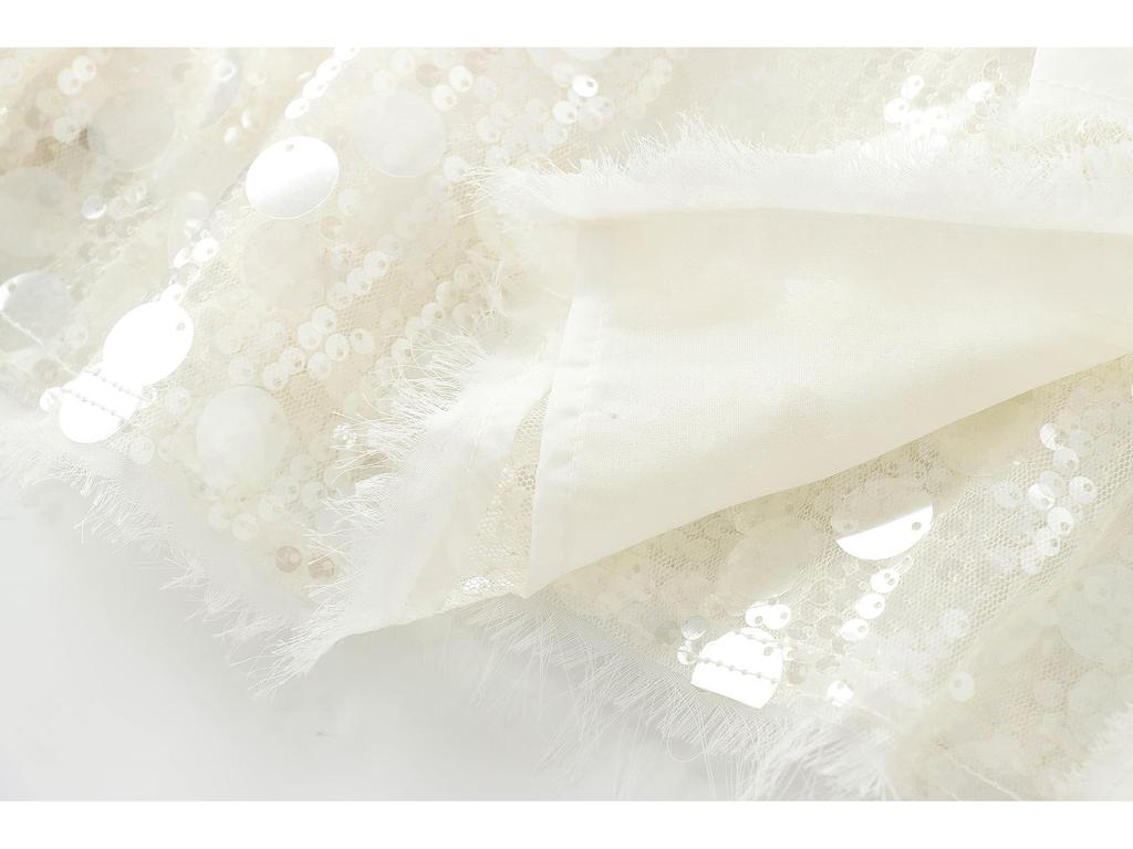 European & American Women's Sequin-Embellished Wrap Kimono Top