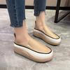 Large Size Single Shoes Spring, Summer and Autumn New Women's Casual Simple Muffin Thick Sole Comfortable Flat Heel Fashion One-pedal Single Shoes