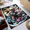 Demon Slayer Rug Japan Cartoon Comic Square Large Carpet Bedroom Door Mat  Office Computer Chair Area Cushion Living Room Carpet