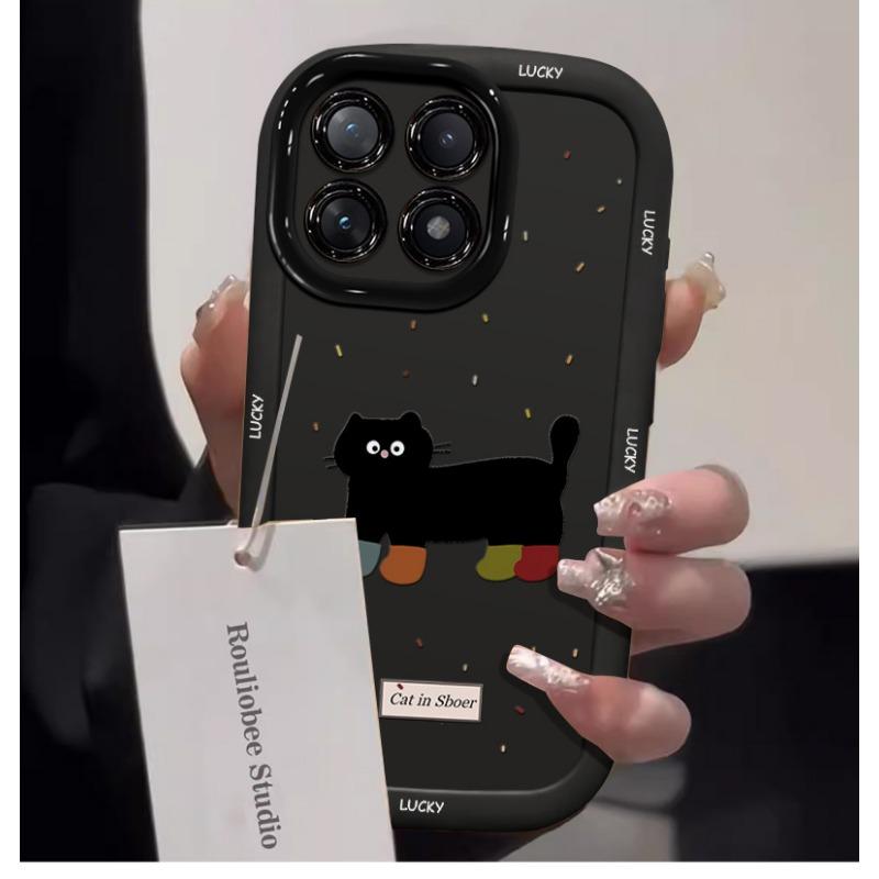 Кот с кляксами Подходит для чехла для мобильного телефона Apple 15 Новый Iphone14promax Puff 13 Женщины 16 8p Мультяшный