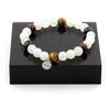 Stones and Minerals. Multicolored Tiger Eye Beads Bracelet + 8 Mm Moonstone. Made In France.