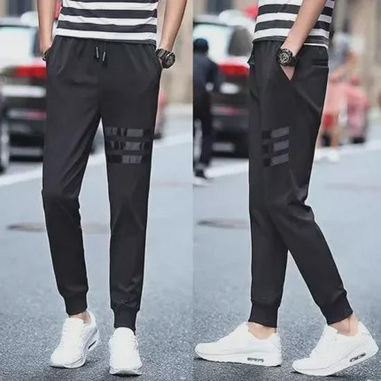 Мужские джинсы Black Stripe со средней посадкой и эластичной бархатной подкладкой — свободный крой для подростков (Осень зима)