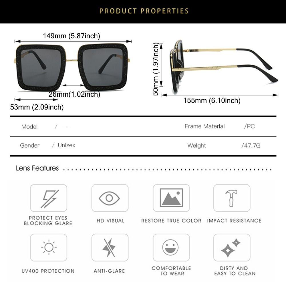 Большие квадратные солнцезащитные очки, женские модные блестящие солнцезащитные очки с бриллиантами, крутые хрустальные оттенки, хипстерские очки Uv400