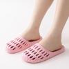Простые однотонные домашние пластиковые туфли для женщин, дышащие прохладные тапочки на лето