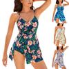 Женское повседневное цельное платье бикини с цветочным принтом купальник платье купальник