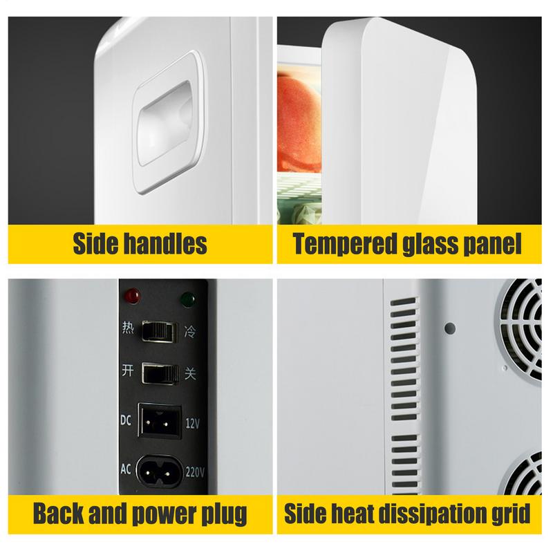 8L 12V Car Refrigerator Mini Fridge 220V Household Multi-Purpose Auto/Home Refrigerator For Fruits Food Makeup Storage