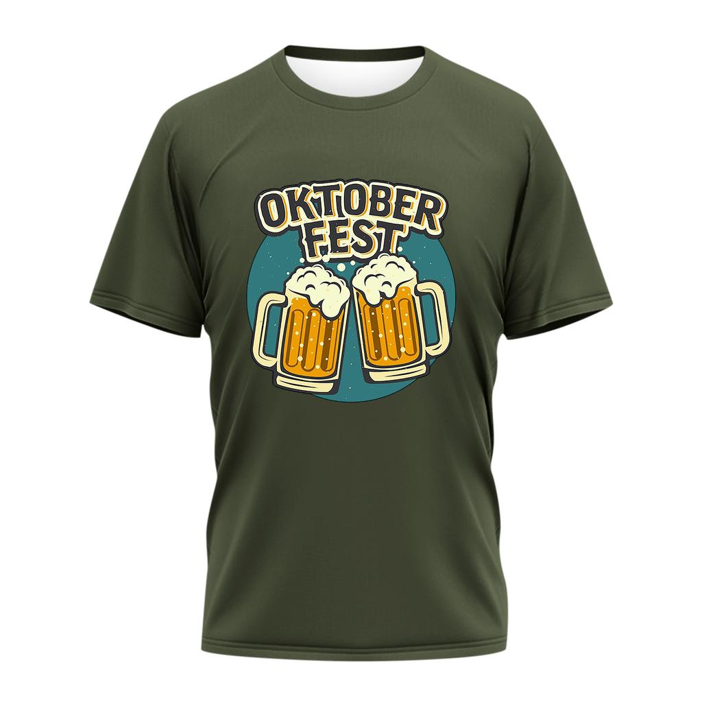 Модный топ унисекс с круглым вырезом и короткими рукавами с пивным принтом