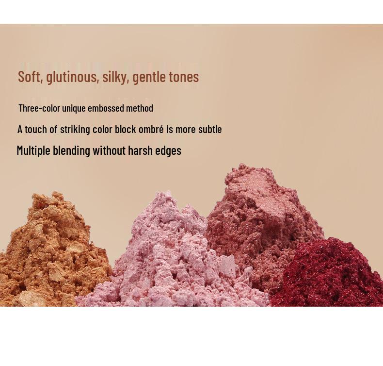 GoGotales Мягкие и милые трехцветные румяна-градиент – Натуральный контур и бронзер для естественного нюдового макияжа.