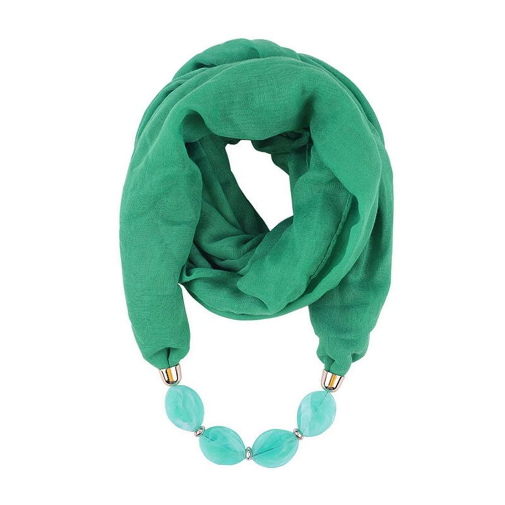 1Pcs Cotton Linen Necklace Scarf Resin Pendant Head Scarves  Costume Bead Decoration Accessories