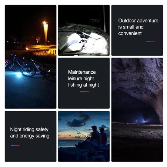 2Pcs LED Flashlight IPX5 Waterproof 5 Modes Adjustable USB Rechargeable Super Bright Portable Outdoor Fishing Hiking Camping Handheld Torch