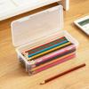 Pencil Storage Box, Transparent Stationery Box, Plastic Children's Desktop Pen Holder, Colored  Crayons, Colored Pen Bag, Marker Pen