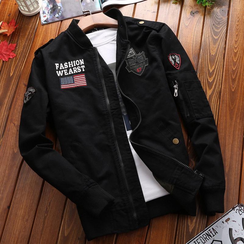 Spring and Autumn Large Size Loose Military Jacket Casual Youth Tooling Cotton Thin Jacket Baseball Jacket Men