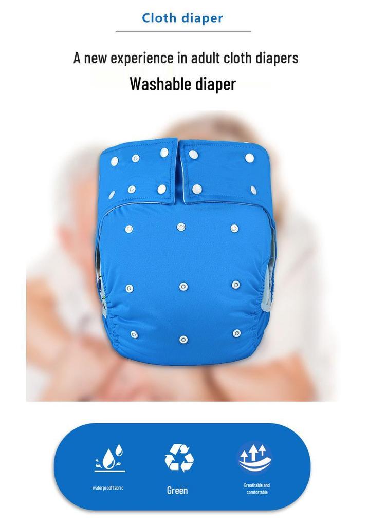 Adjustable Waterproof Adult Diaper Pants - Washable, Leak-Proof, Side Leak Protection for Elderly Care