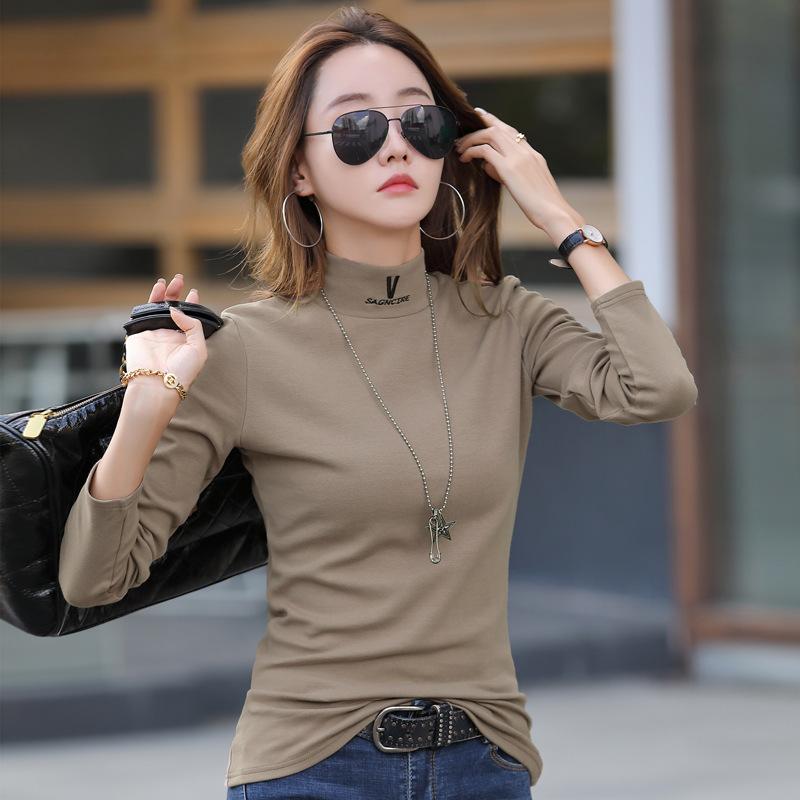 Женский осенне-зимний трикотажный свитер с длинными рукавами Temperament Slim Thin Bottoming Shirt