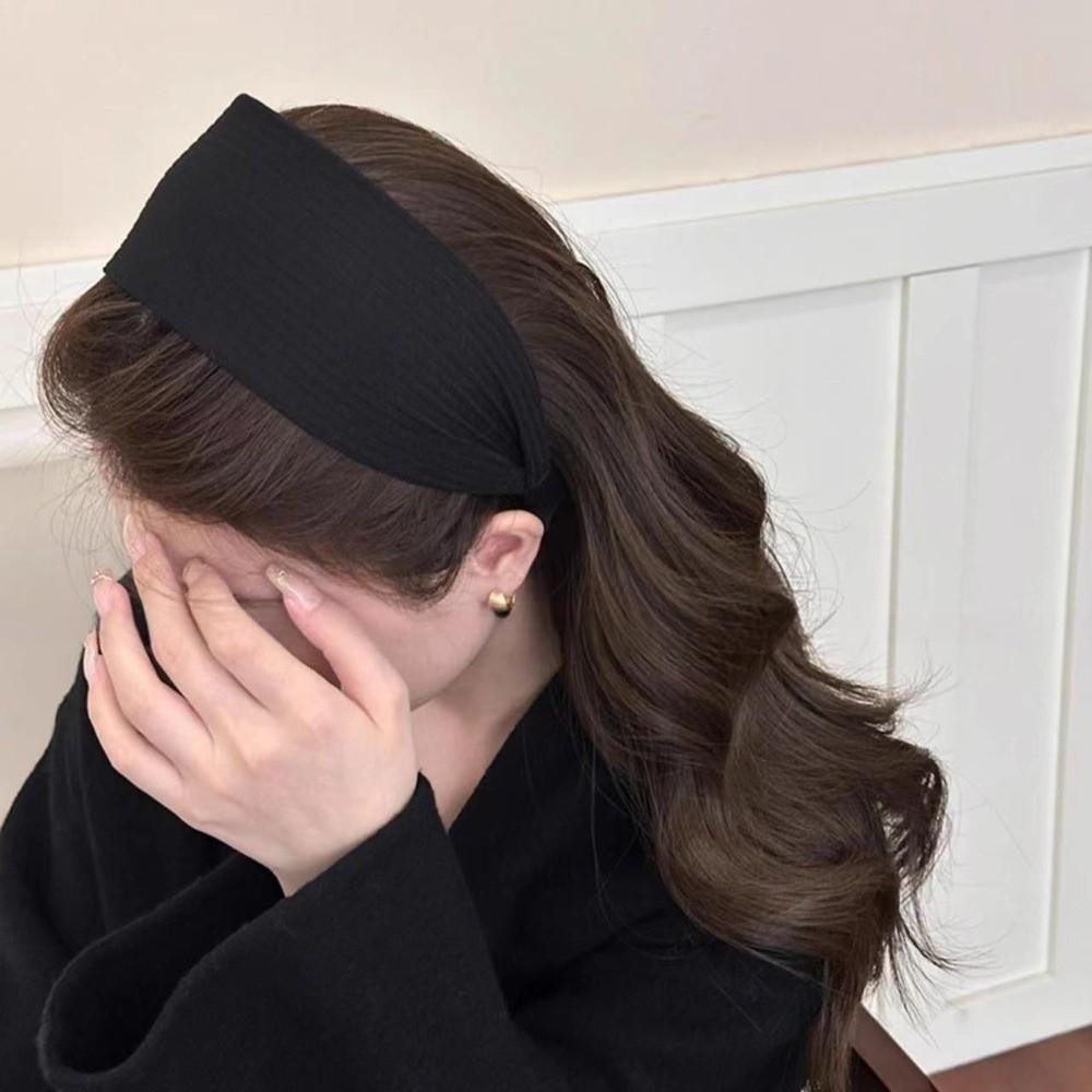 High-End Turban Headband Soft Head Band Trendy Wide Knitting Hairbands Hair Accessories