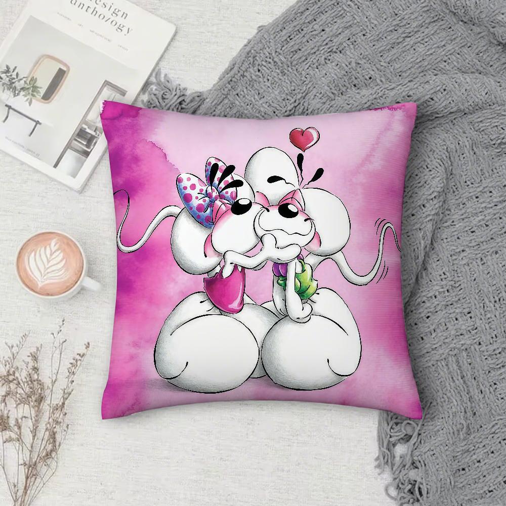 Cartoon DDiddl RRatS Pillow Case Square DoubleSided Printing Sofa Cushion Cover Pillowcase Bedroom Bedside