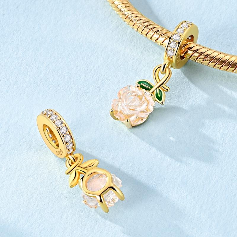 Медно-красный Кои Светящаяся Роза, Шармы-подвески в виде тапочек-коал для оригинального браслета, женские украшения для девочек