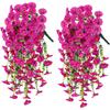 2pcs Artificial Morning Glory and Eucalyptus Hanging Decoration UV Resistant Perfectly for Home Garden Weddings