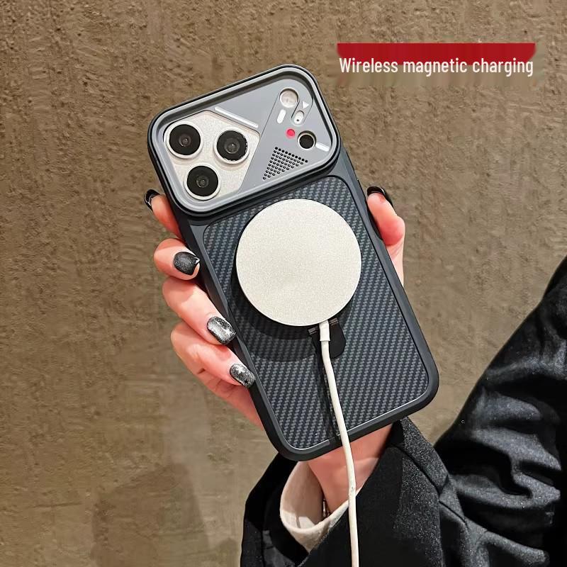 Чехол для iPhone 17 с текстурой углеродного волокна, с поворотной подставкой на 360°, матовое покрытие, для 16 Pro Max