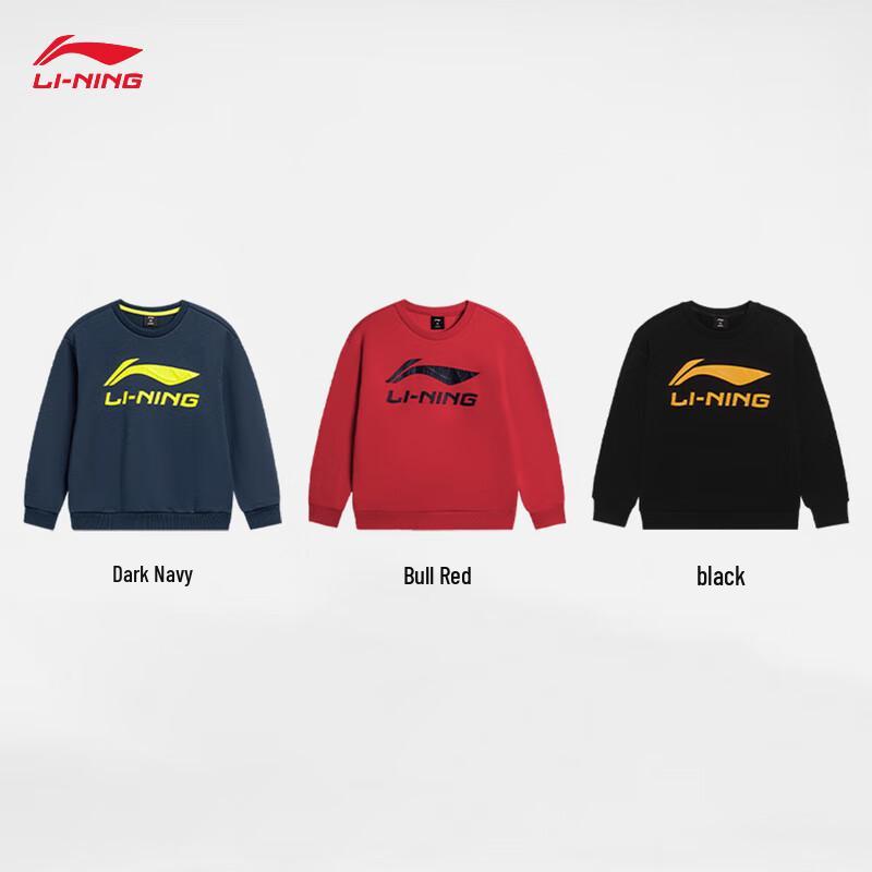 Li-Ning Мужская толстовка с флисовой подкладкой, круглым вырезом YWDV673