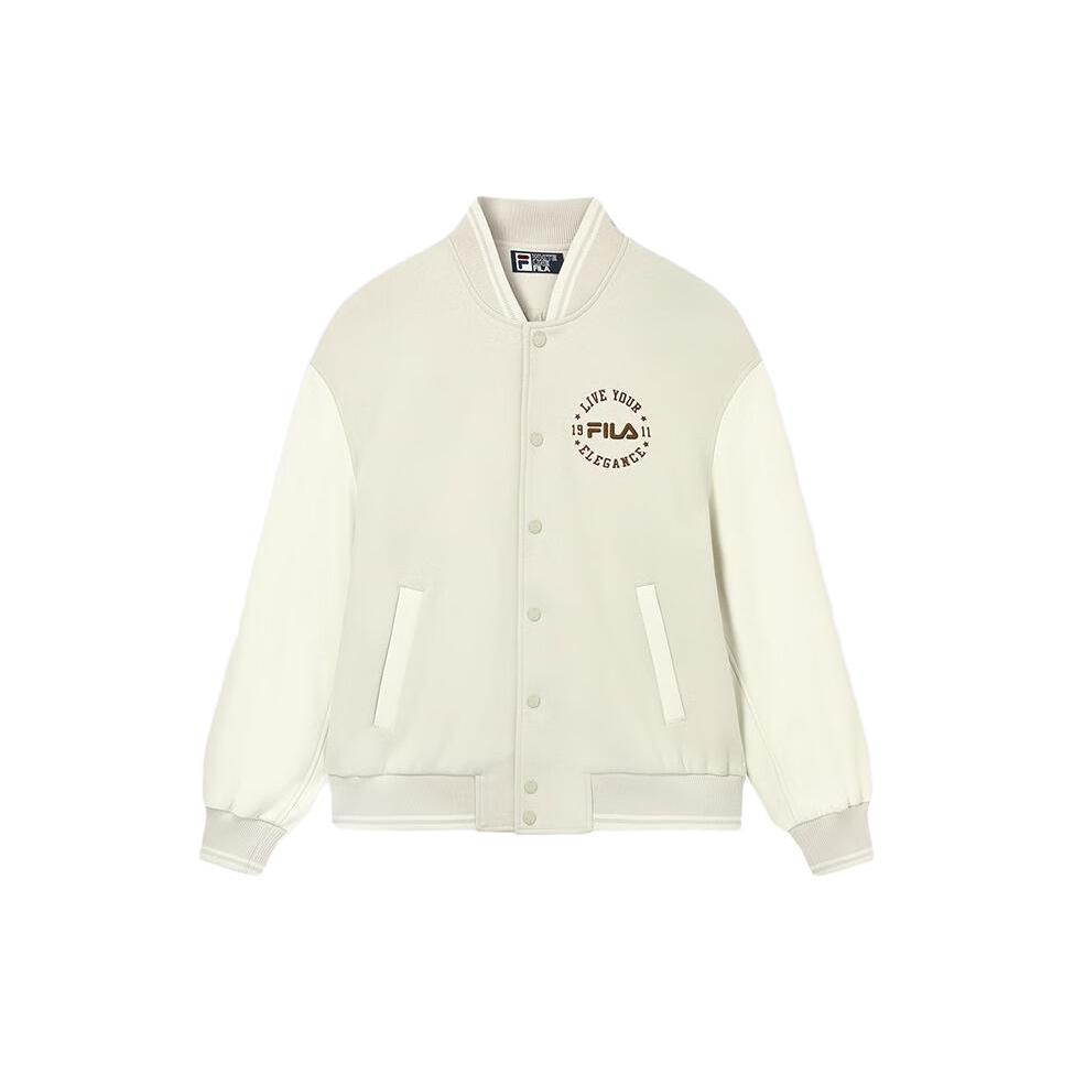FILA Baseball Jacket Unisex Wheat Straw Beige F11U339701FBG