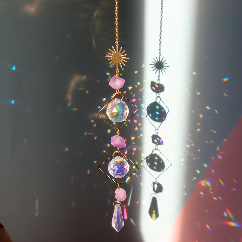 Love Heart Crystal Pendant Home Decor Sun Catchers Windchimes Sun Light Catcher Star Moon Hanging Rainbow Chaser Wind Chime