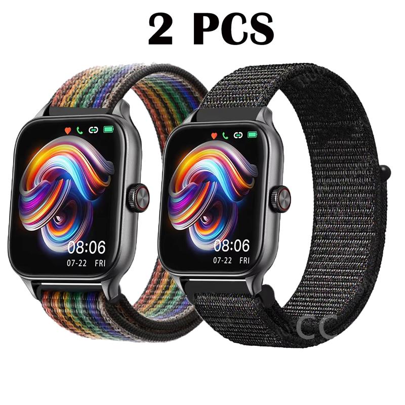 2 шт. 20 мм 22 мм Нейлоновая петля Ремешок Для Amazfit GTS4/2/3/3pro/2e/GTS2 Mini/GTR 4 42 мм/GTR2/2e/stratos браслет Amazfit bip 6 5 ремешок