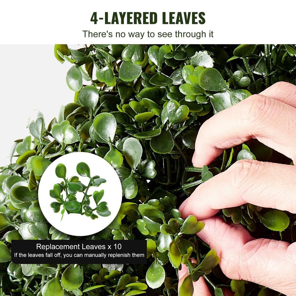 2 Pack 5' Artificial Boxwood Topiary Tree Faux Plant UV Decor In/Outdoor