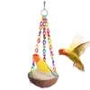 Bird House Colorful Chain Rest Play Coconut Shell Lightweight Hanging Parrot Swing Toy