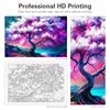 Frame Tree Diy Painting By Numbers Kits For Adults Beginner Landscape Picture With Numbers For Home Decors Gift 40x50cm
