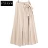 Foufou Light Beige Linen Pleated Long Skirt Skirt 1 Light beigeUsed