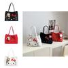 Hello Kitty Fashion Canvas Shoulder Bag With Zipper Interior Soft Construction For Women