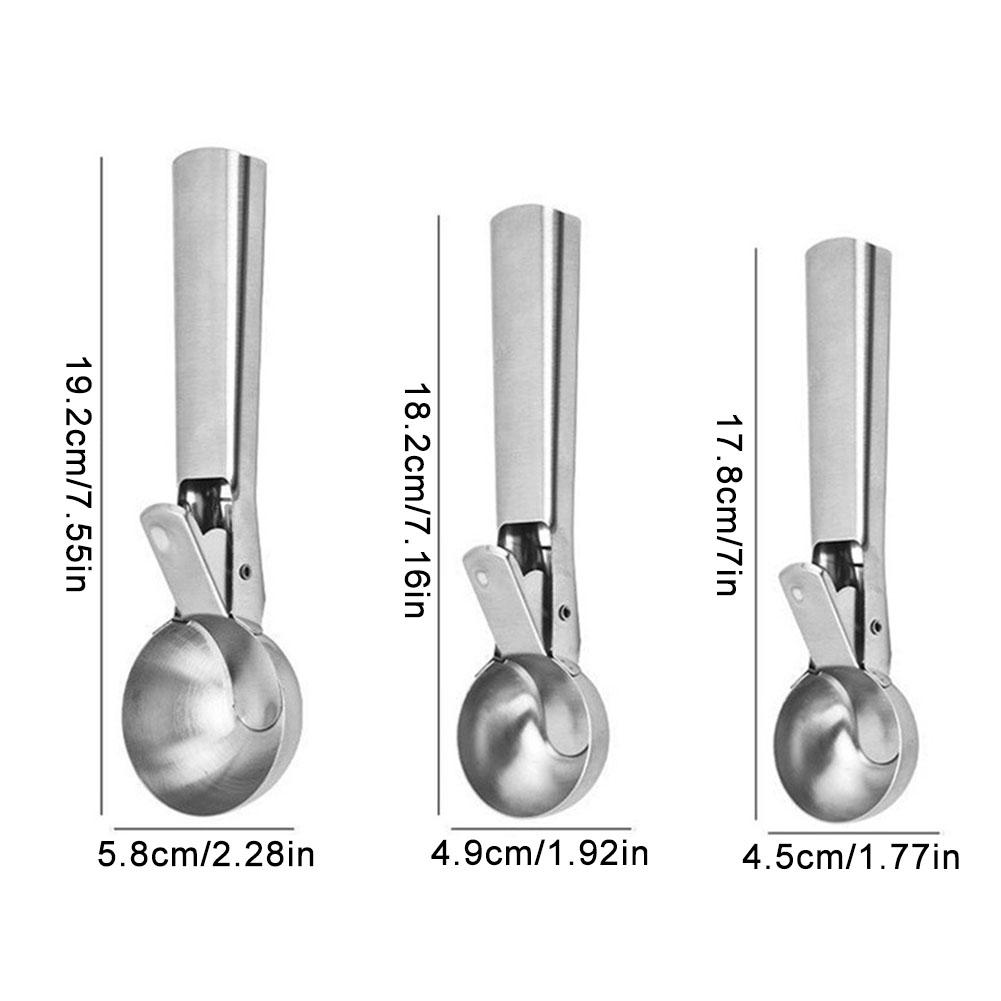 Stainless Steel Dual-purpose Ice Cream Scoop Ice Cream Scooper Multifunctional Fruit Scoop For Kitchen Supplies