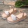 Женская обувь Женские сандалии с пряжкой на ремне Модные повседневные сандалии с открытым носком Женские летние босоножки на танкетке больших размеров