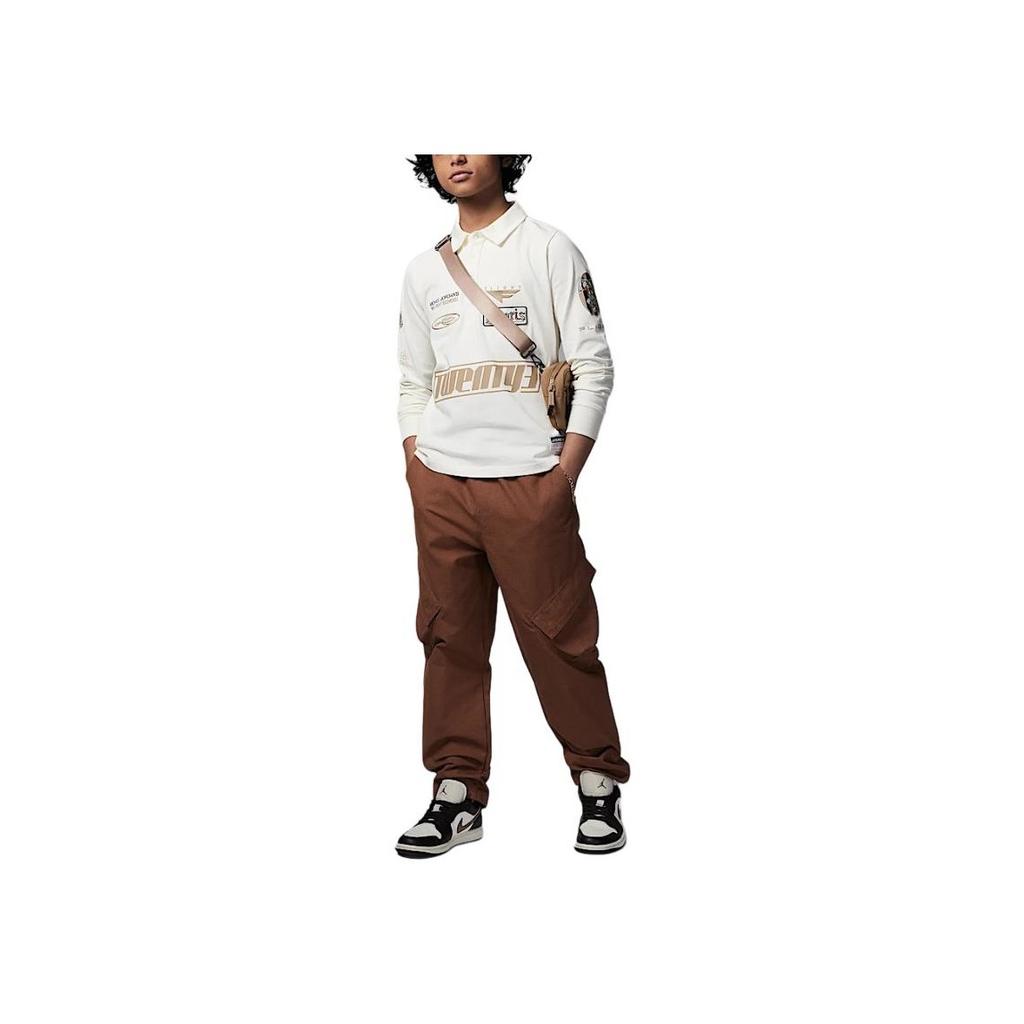 Jordan Flight Deloris Essential Series Fashion Comfortable Soft Skin-Friendly Long Sleeve T-Shirt Kids Tops Off-White IB8350-133